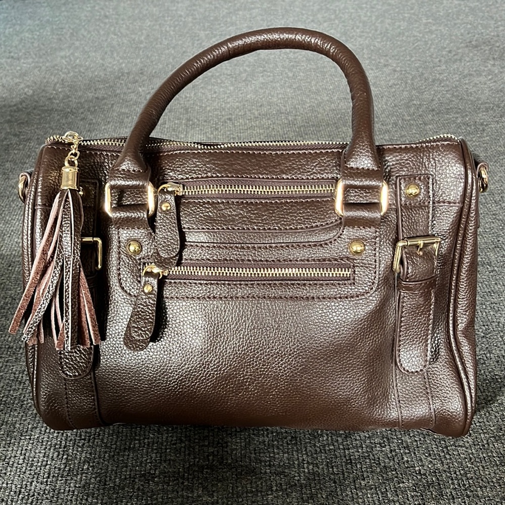 Women’s Erica Anenberg Venteux Brown Pebbled Leather Satchel